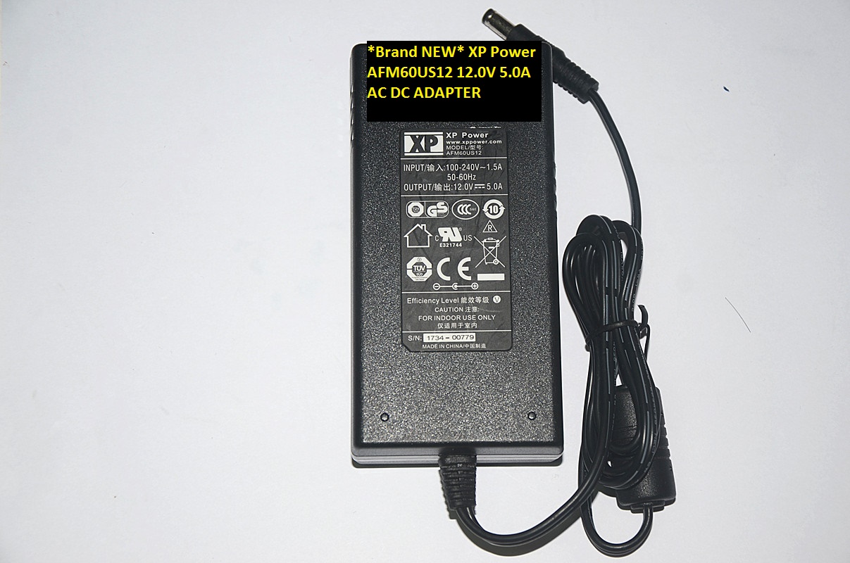 *Brand NEW* 5.5*2.5/5.5*2.1 XP Power 12.0V 5.0A AC100-240V AFM60US12 AC DC ADAPTER